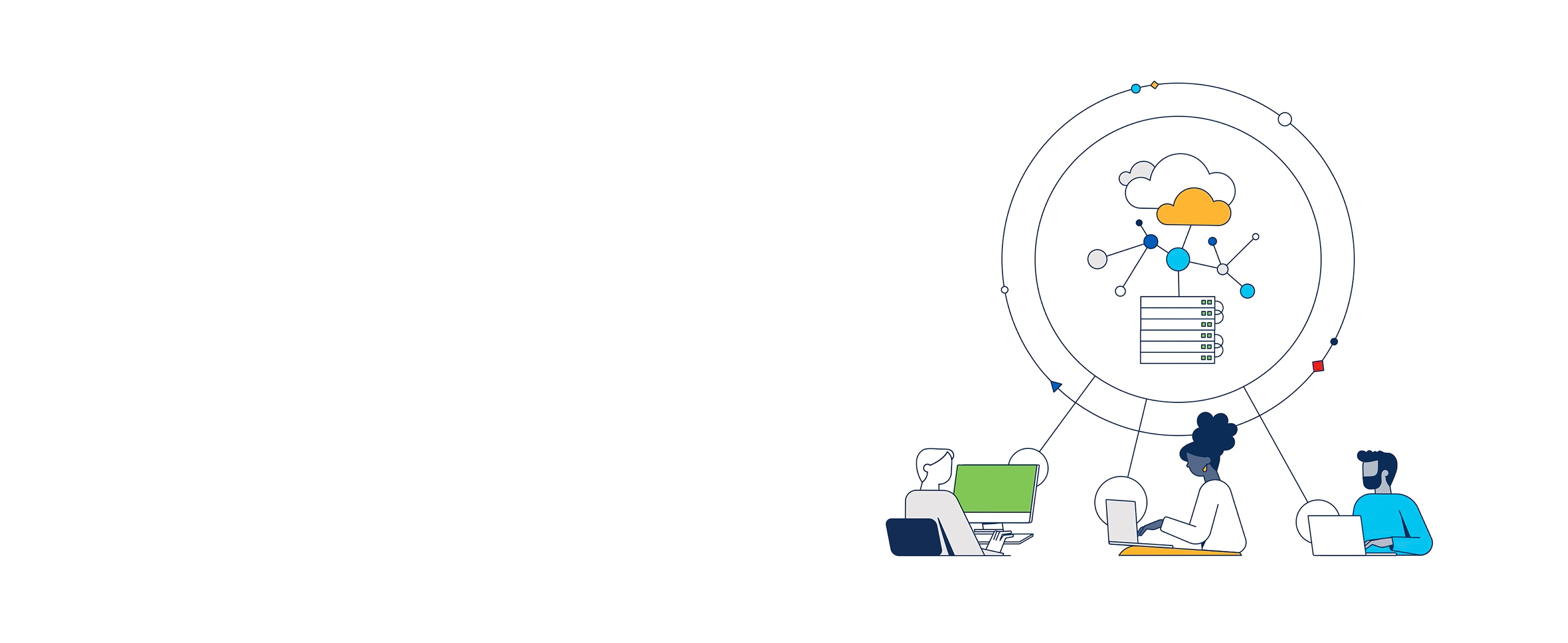 Illustration d'utilisateurs bénéficiant d'une expérience applicative optimisée sur un réseau équipé de Cisco FSO